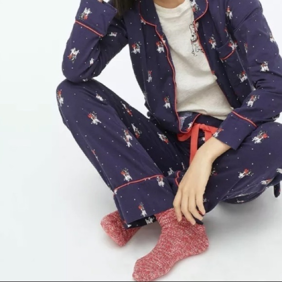 J crew ag648 holiday Frenchie pajama bottoms - Picture 2 of 8